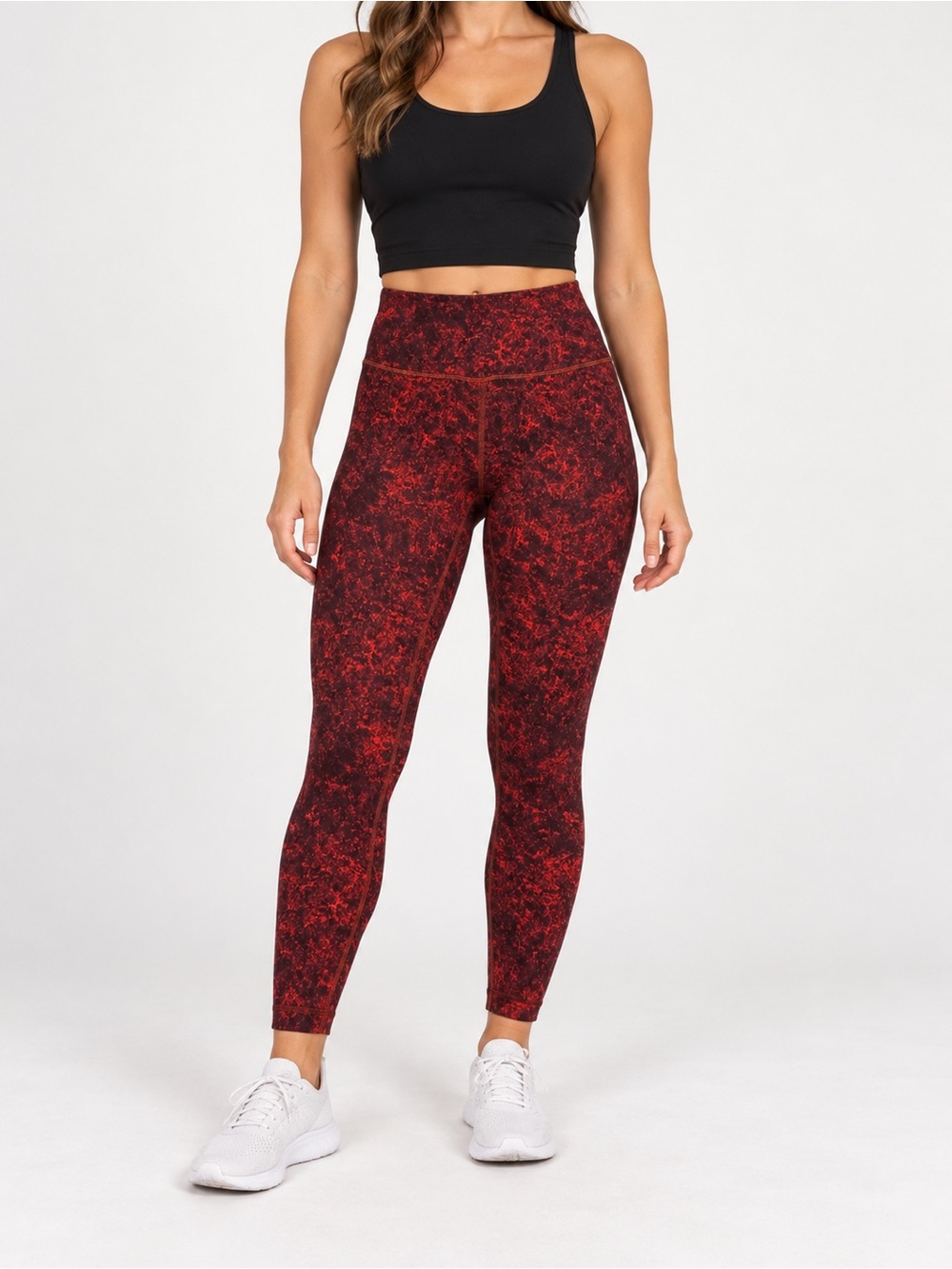 Lululemon Wunder Train High-Rise Crop Tights Size 6 in the Denim Wash Print Autu
